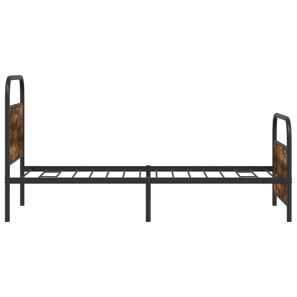 Bedframe zonder matras bewerkt hout gerookt eiken 90x200 cm