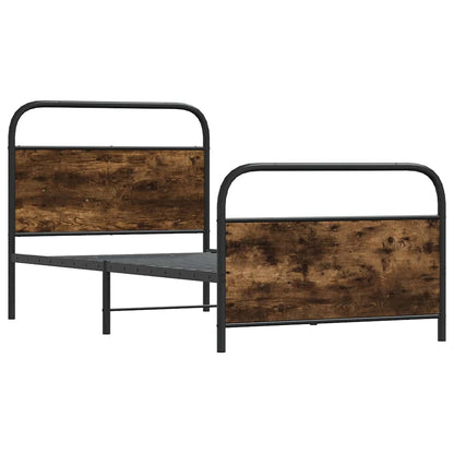 Bedframe zonder matras bewerkt hout gerookt eiken 100x190 cm