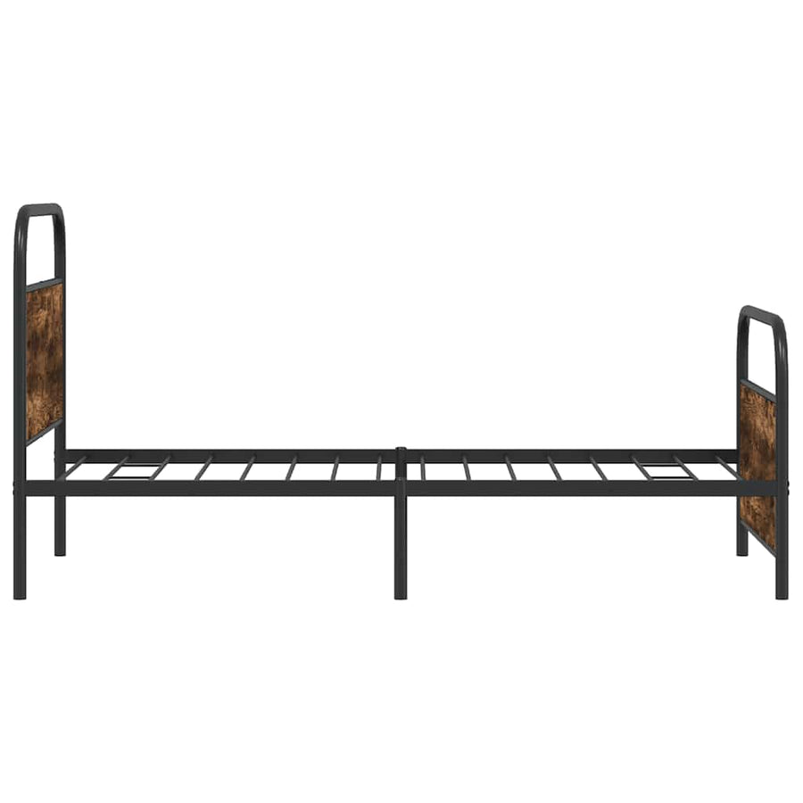 Bedframe zonder matras bewerkt hout gerookt eiken 100x200 cm