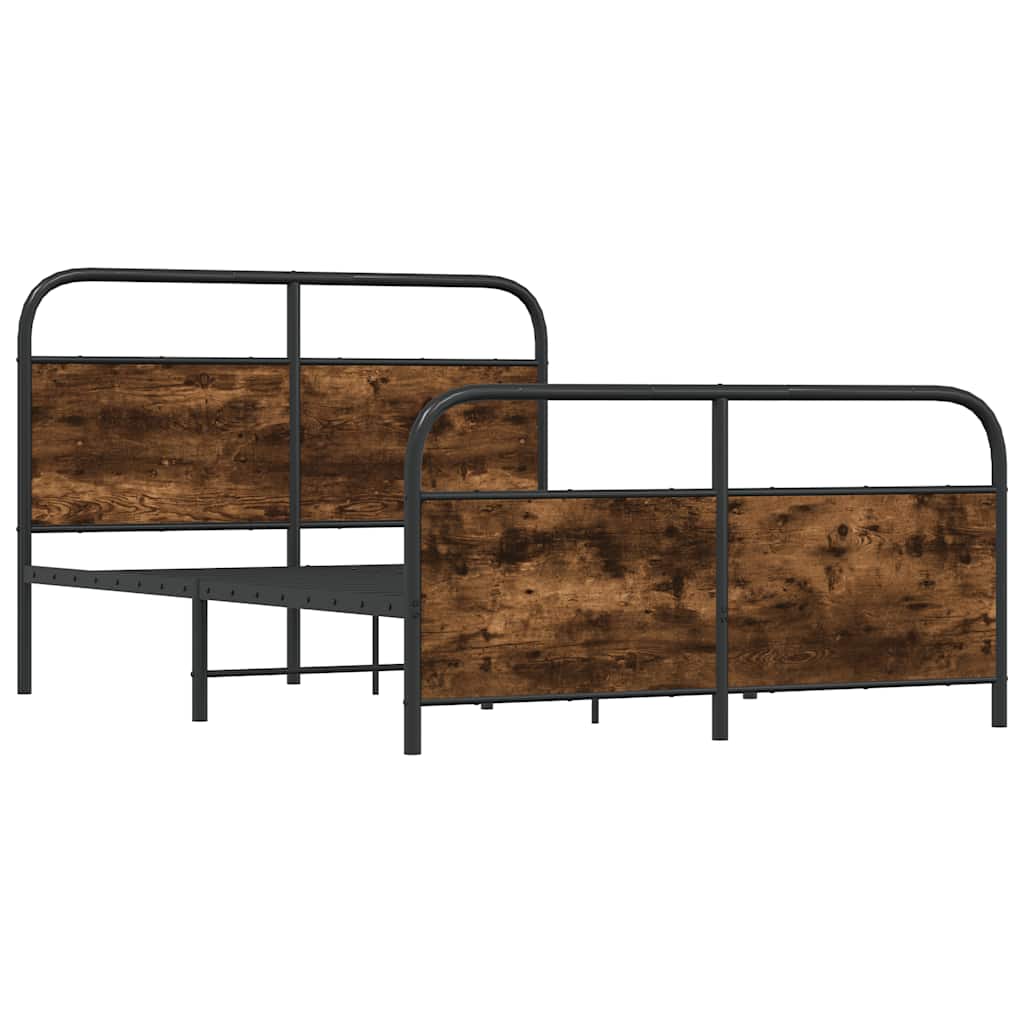 Bedframe zonder matras bewerkt hout gerookt eiken 120x190 cm