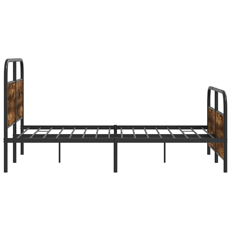 Bedframe zonder matras bewerkt hout gerookt eiken 120x190 cm