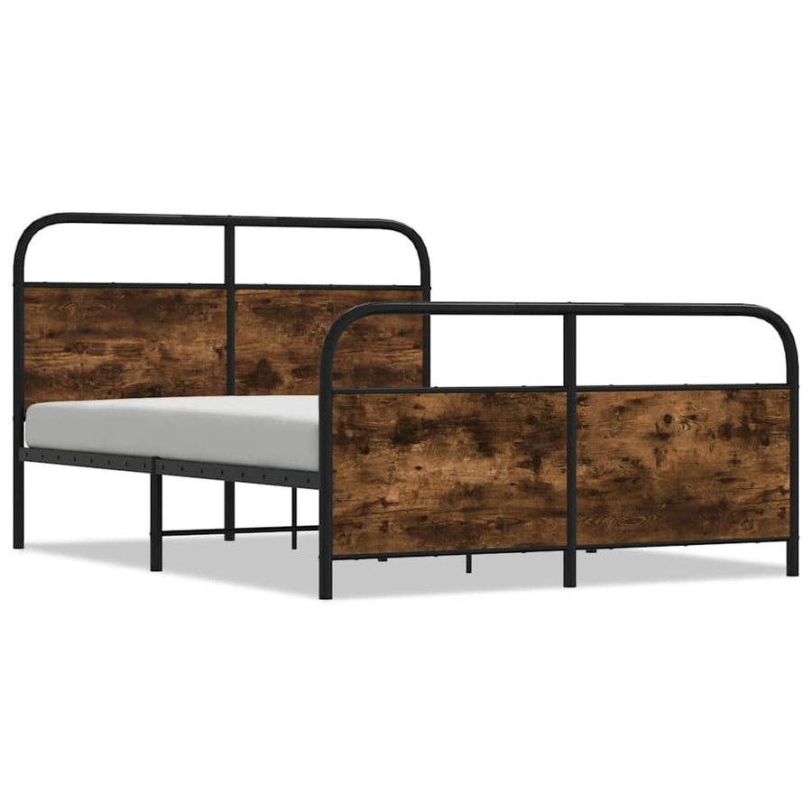 Bedframe zonder matras bewerkt hout gerookt eiken 120x200 cm