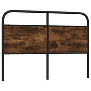 Hoofdbord 135 cm staal bewerkt hout gerookt eiken