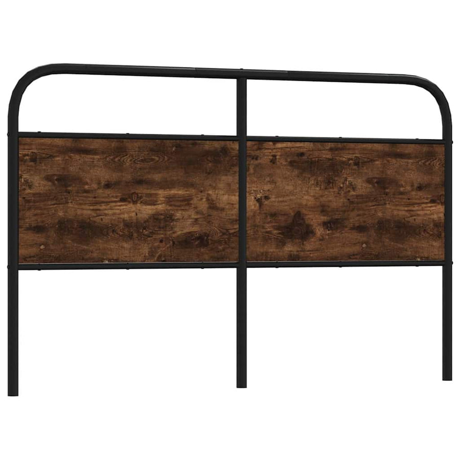 Hoofdbord Staal En Bewerkt Hout Kleurig 150 cm Gerookt eiken