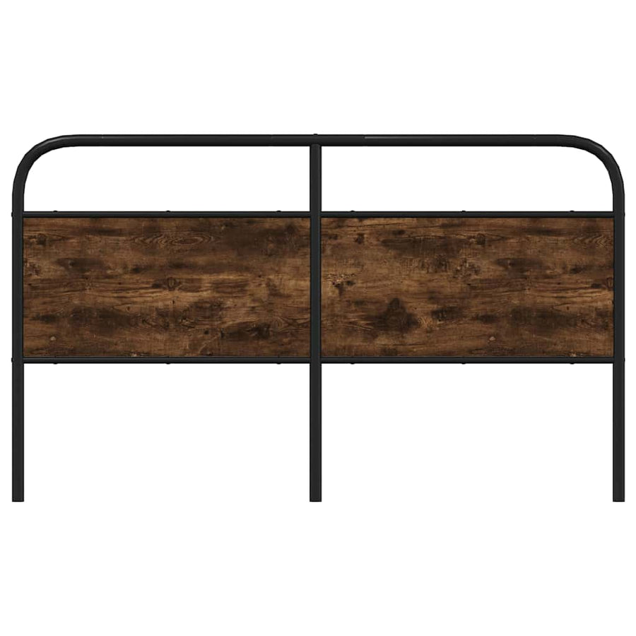 Hoofdbord Staal En Bewerkt Hout Kleurig 150 cm Gerookt eiken