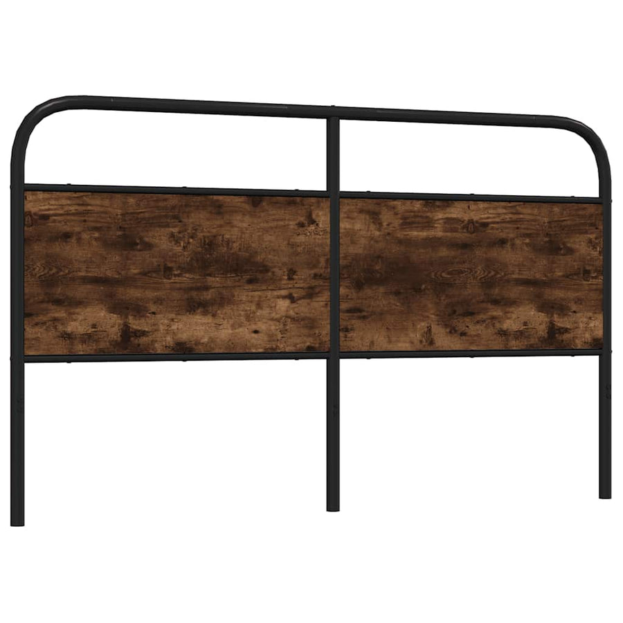 Hoofdbord Staal En Bewerkt Hout Kleurig 150 cm Gerookt eiken