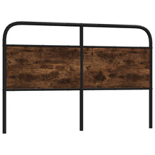 Hoofdbord 160 cm staal en bewerkt hout gerookt eikenkleurig