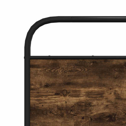 Hoofdbord 160 cm staal en bewerkt hout gerookt eikenkleurig