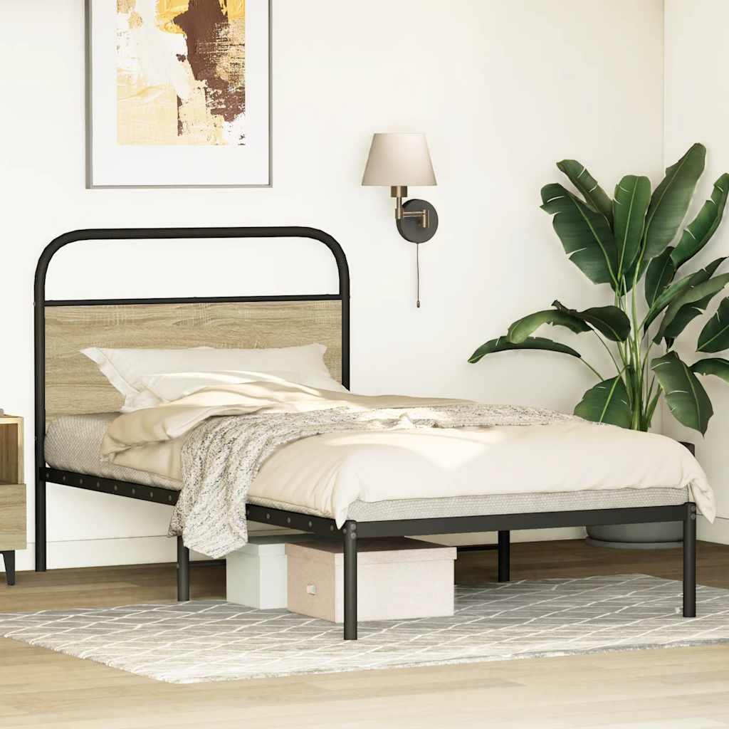 Bedframe zonder matras bewerkt hout sonoma eikenkleur 100x190cm