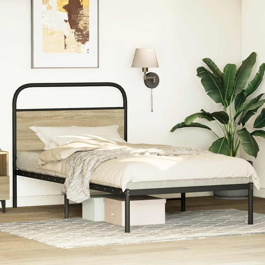 Bedframe zonder matras bewerkt hout sonoma eikenkleur 100x190cm