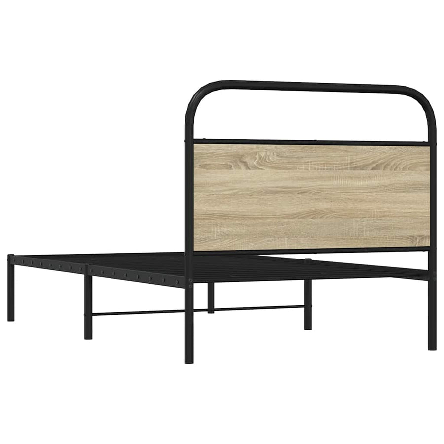 Bedframe zonder matras bewerkt hout sonoma eikenkleur 100x190cm