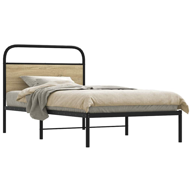 Bedframe zonder matras bewerkt hout sonoma eikenkleur 100x200cm