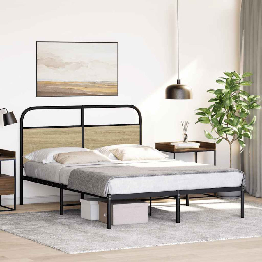 Bedframe zonder matras bewerkt hout sonoma eikenkleur 120x190cm
