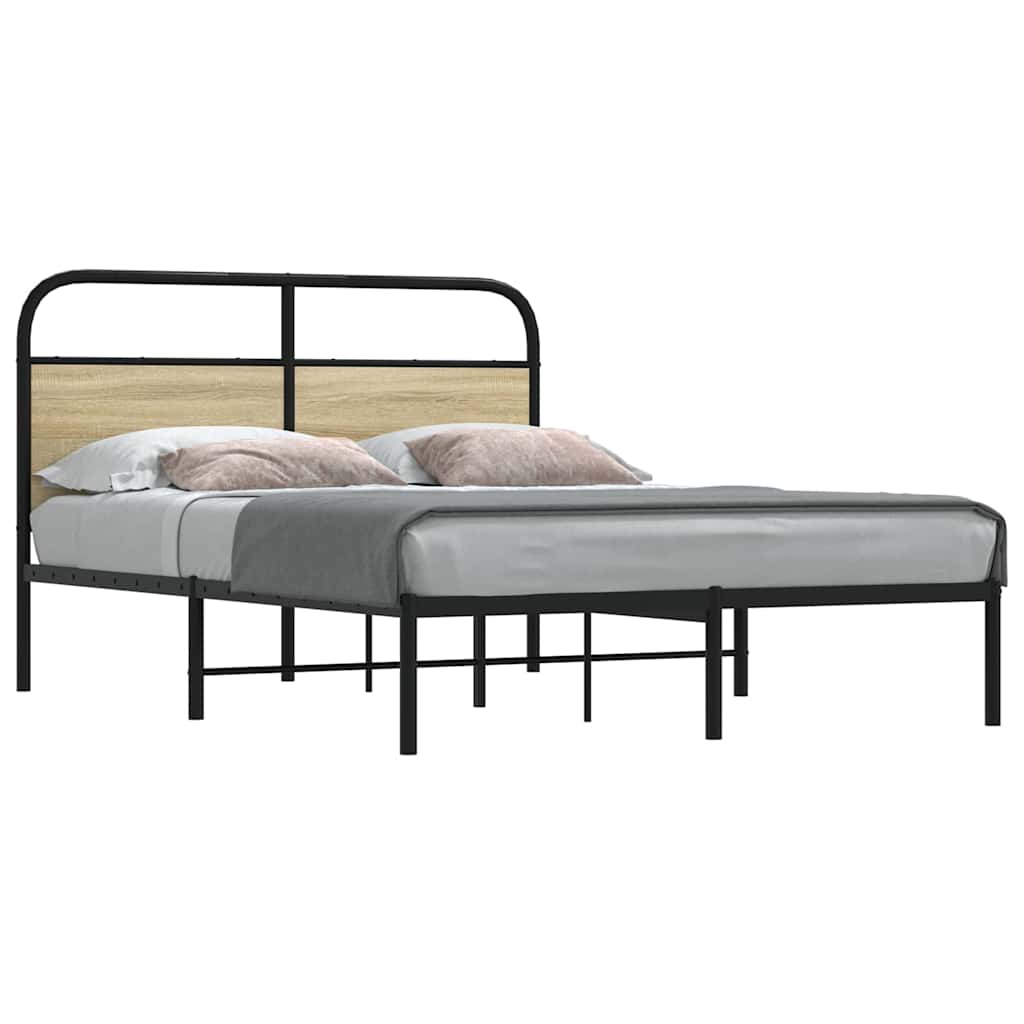 Bedframe zonder matras bewerkt hout sonoma eikenkleur 135x190cm