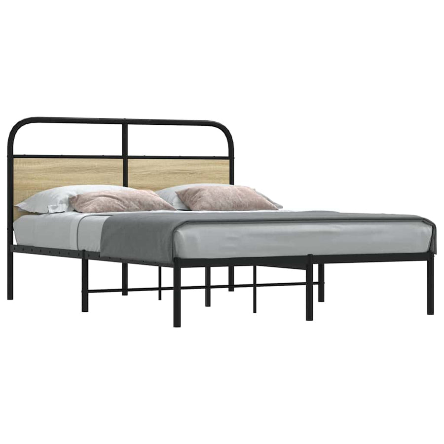 Bedframe zonder matras bewerkt hout sonoma eikenkleur 135x190cm