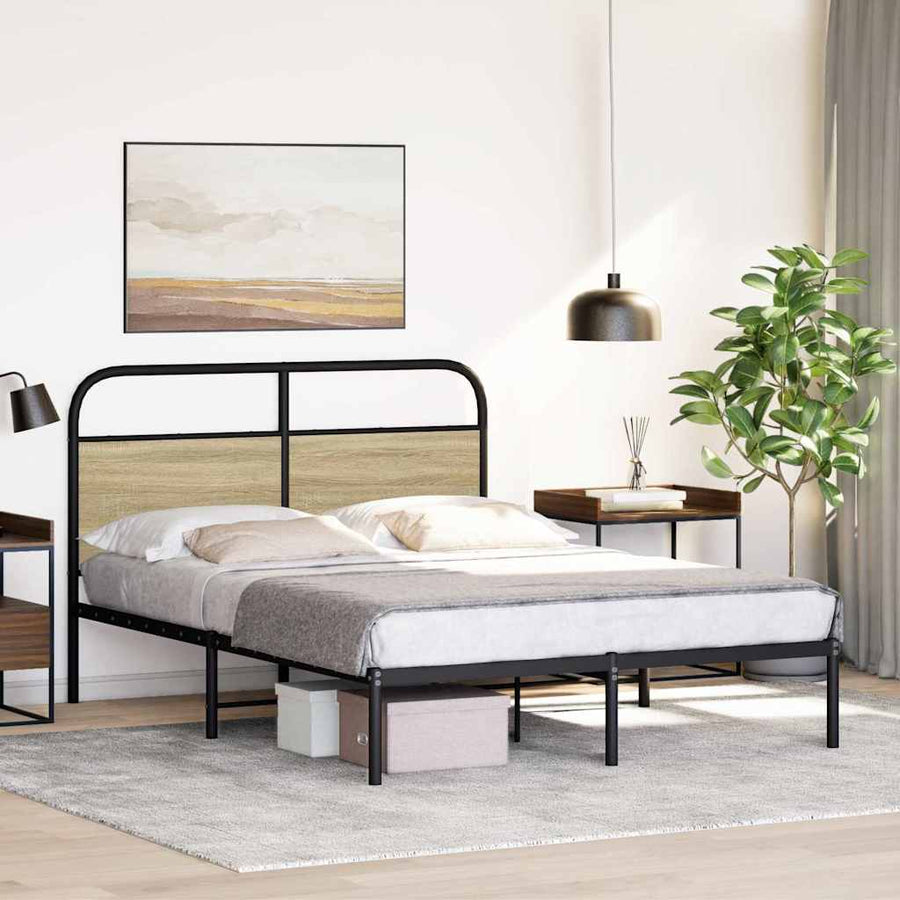 Bedframe zonder matras bewerkt hout sonoma eikenkleur 140x190cm