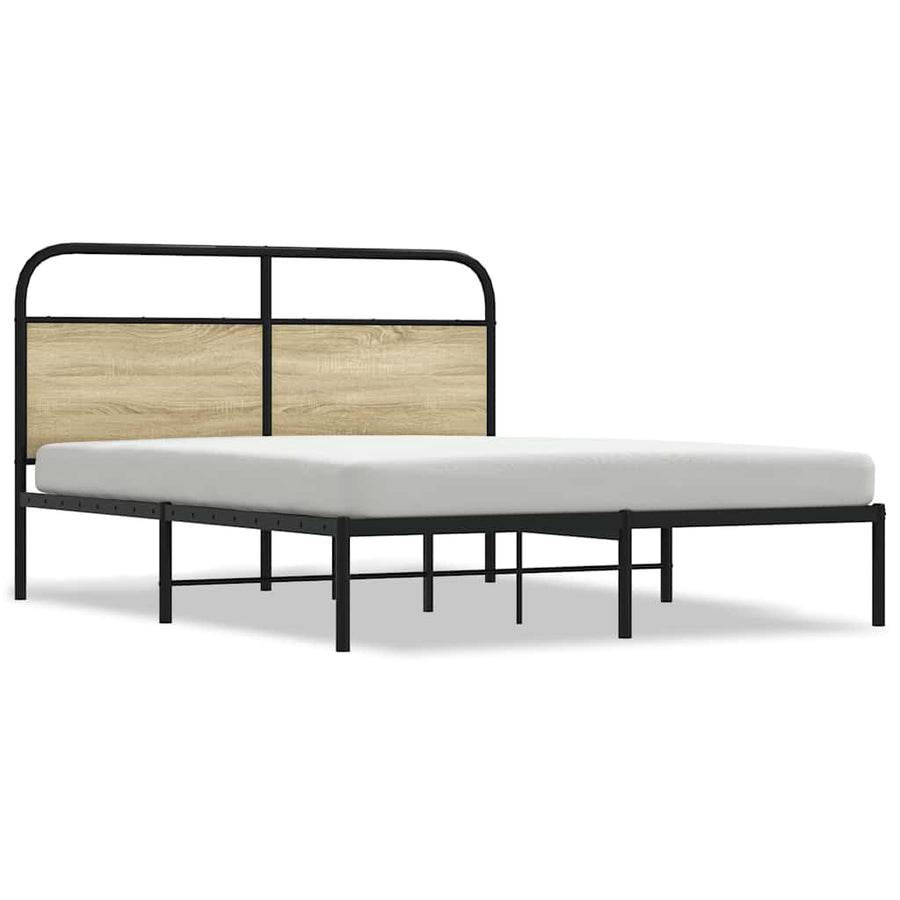 Bedframe zonder matras bewerkt hout sonoma eikenkleur 150x200cm