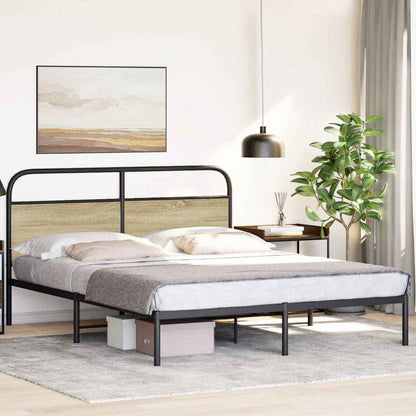 Bedframe zonder matras bewerkt hout sonoma eikenkleur 150x200cm