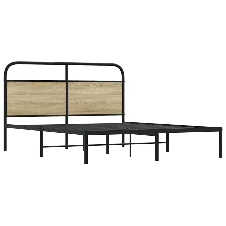 Bedframe zonder matras bewerkt hout sonoma eikenkleur 150x200cm