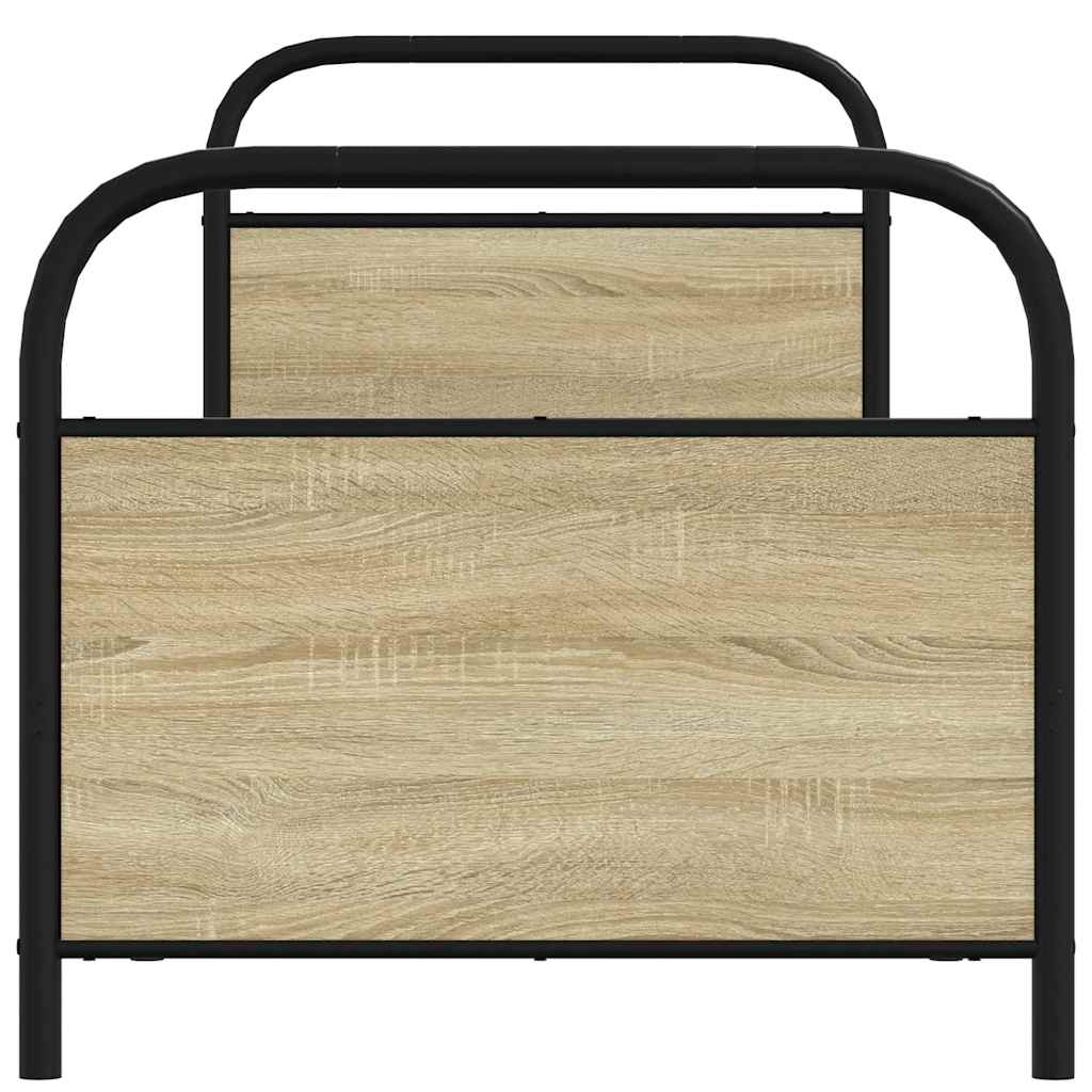 Bedframe zonder matras bewerkt hout sonoma eikenkleur 75x190 cm