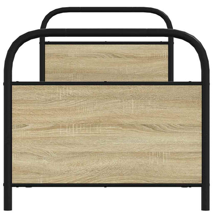 Bedframe zonder matras bewerkt hout sonoma eikenkleur 75x190 cm