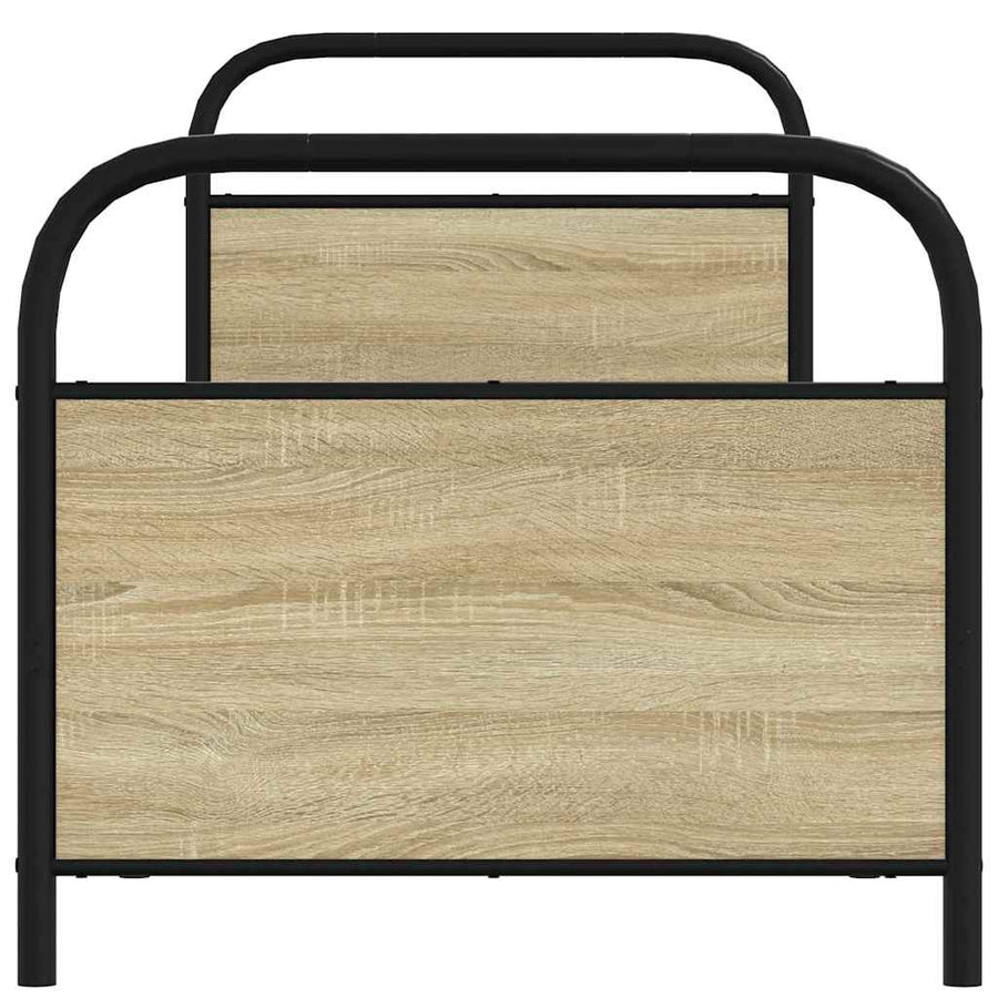 Bedframe zonder matras bewerkt hout sonoma eikenkleur 75x190 cm