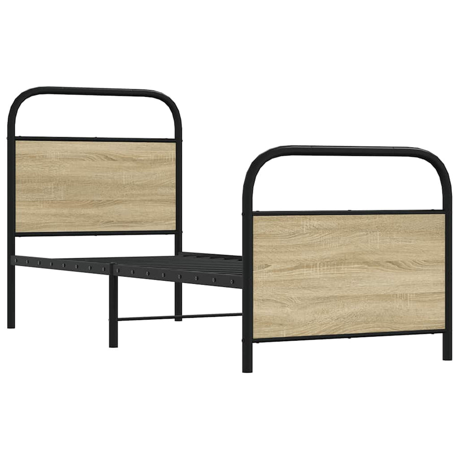 Bedframe zonder matras bewerkt hout sonoma eikenkleur 75x190 cm