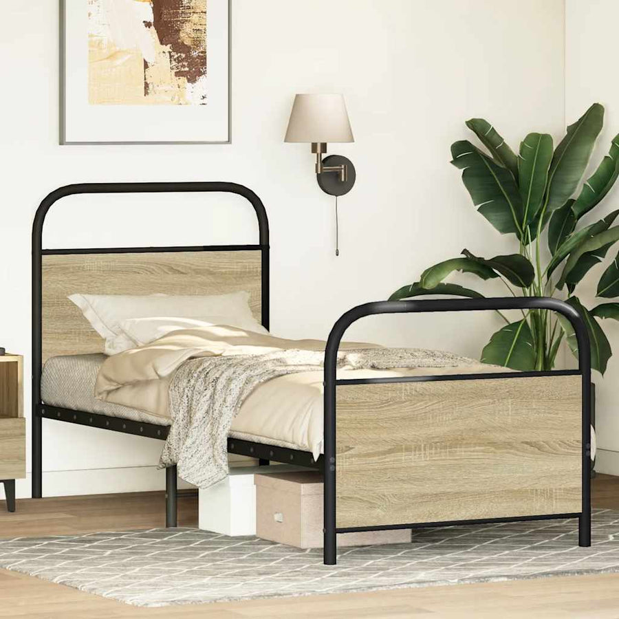 Bedframe zonder matras bewerkt hout sonoma eikenkleur 80x200 cm