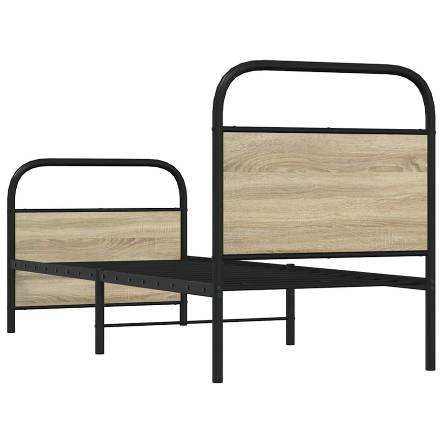 Bedframe zonder matras bewerkt hout sonoma eikenkleur 80x200 cm