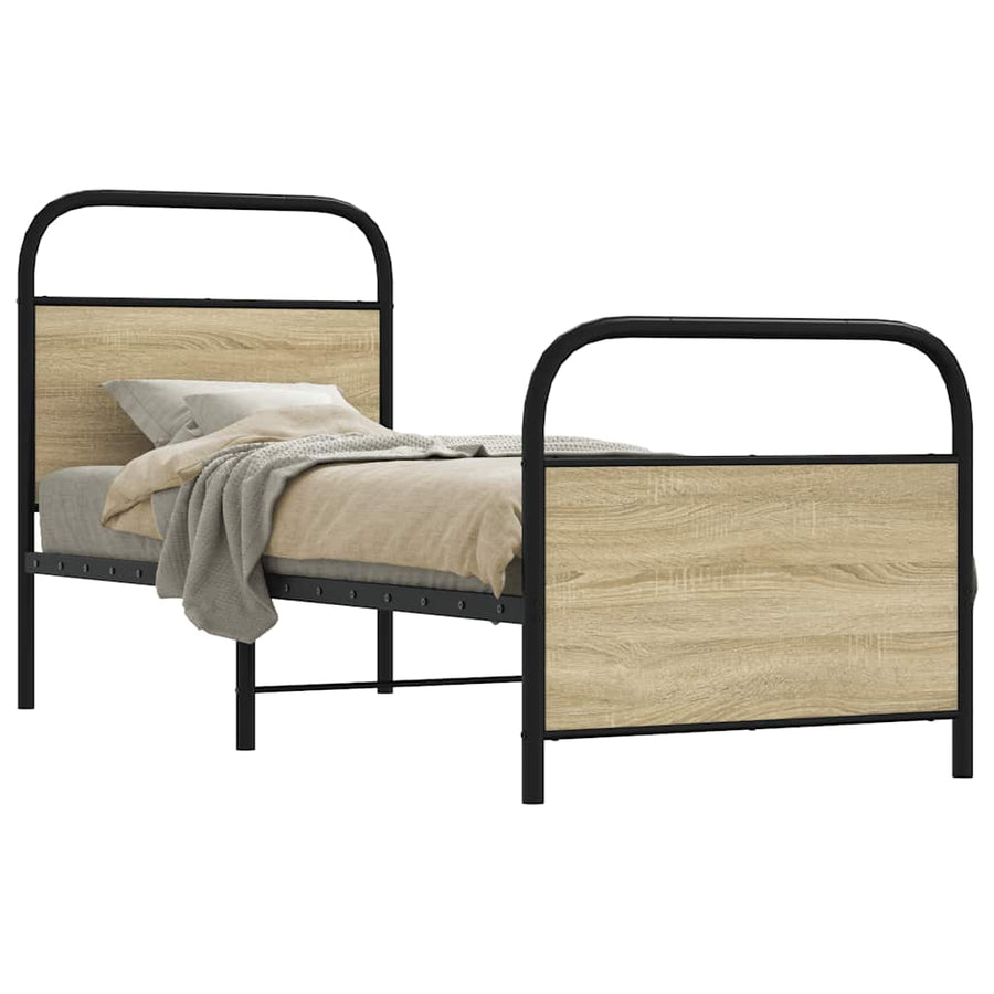 Bedframe zonder matras bewerkt hout sonoma eikenkleur 80x200 cm
