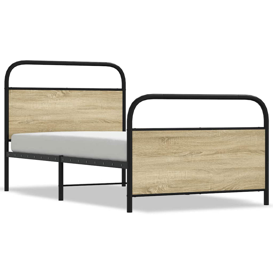 Bedframe zonder matras bewerkt hout sonoma eikenkleur 100x190cm