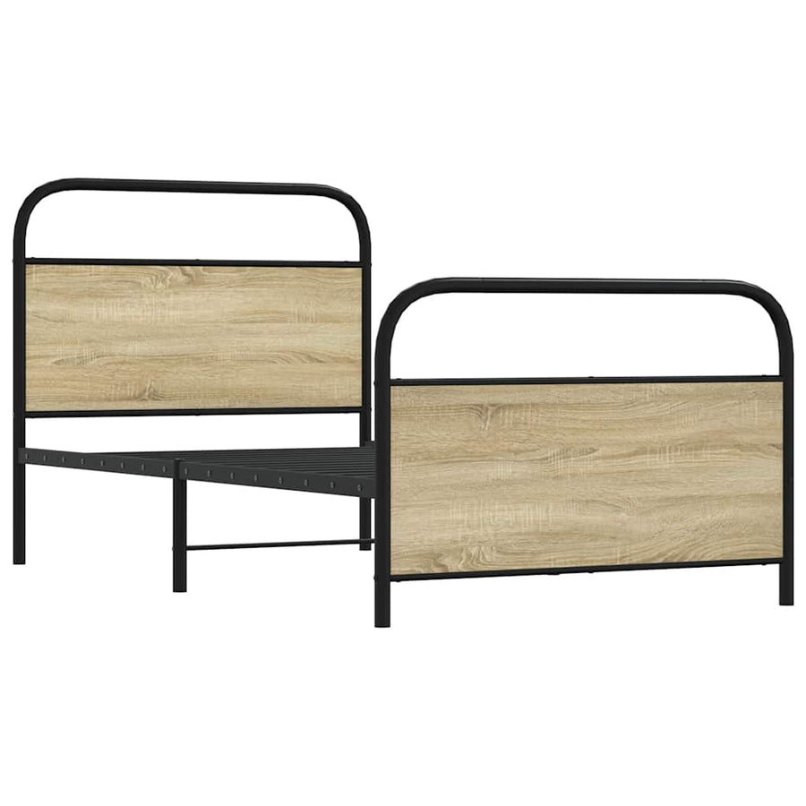 Bedframe zonder matras bewerkt hout sonoma eikenkleur 100x190cm