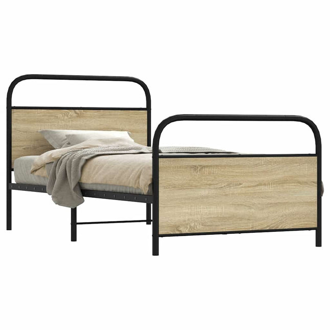 Bedframe zonder matras bewerkt hout sonoma eikenkleur 100x200cm