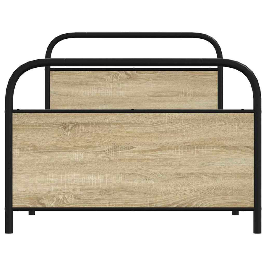 Bedframe zonder matras bewerkt hout sonoma eikenkleur 107x203cm
