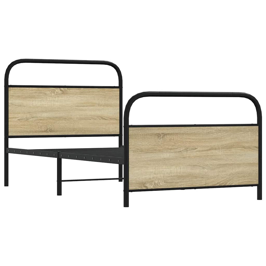 Bedframe zonder matras bewerkt hout sonoma eikenkleur 107x203cm