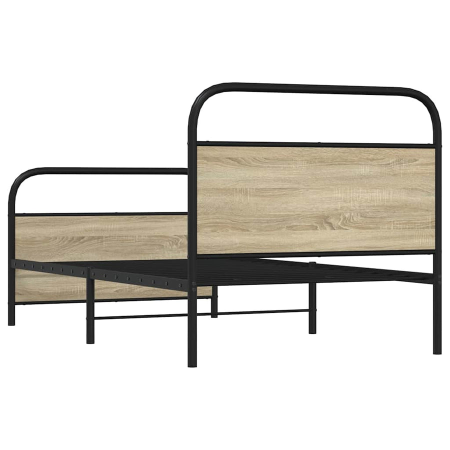 Bedframe zonder matras bewerkt hout sonoma eikenkleur 107x203cm