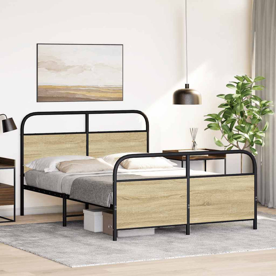 Bedframe zonder matras bewerkt hout sonoma eikenkleur 120x190cm