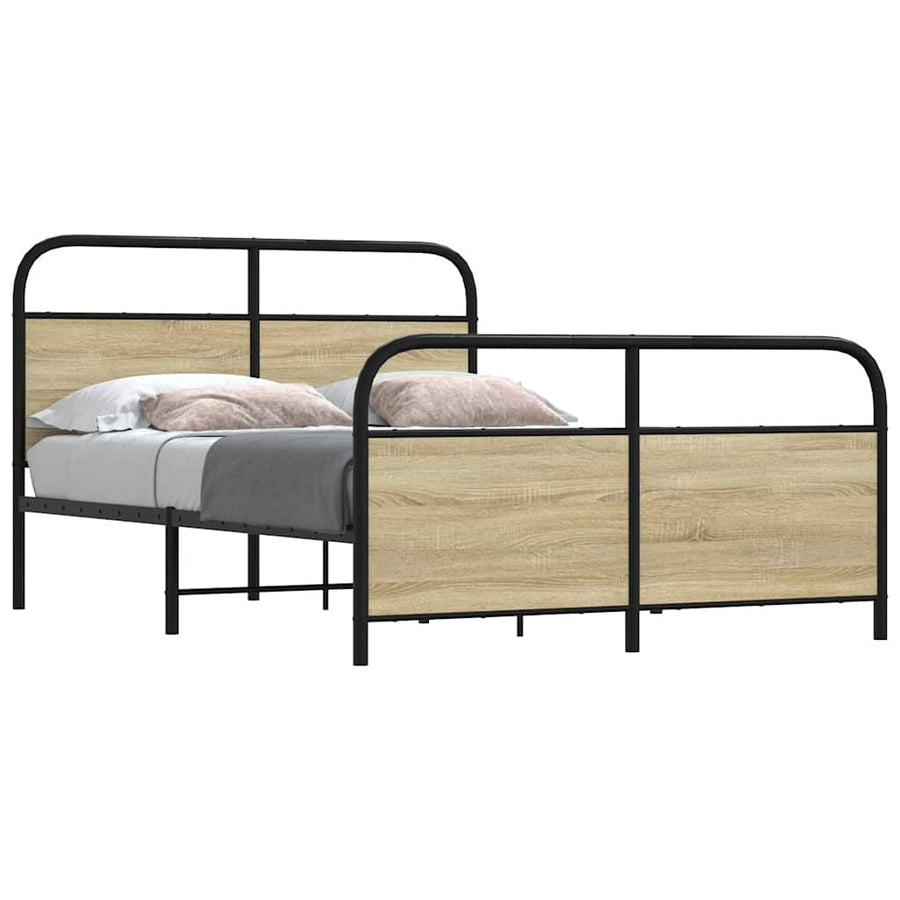 Bedframe zonder matras bewerkt hout sonoma eikenkleur 120x190cm