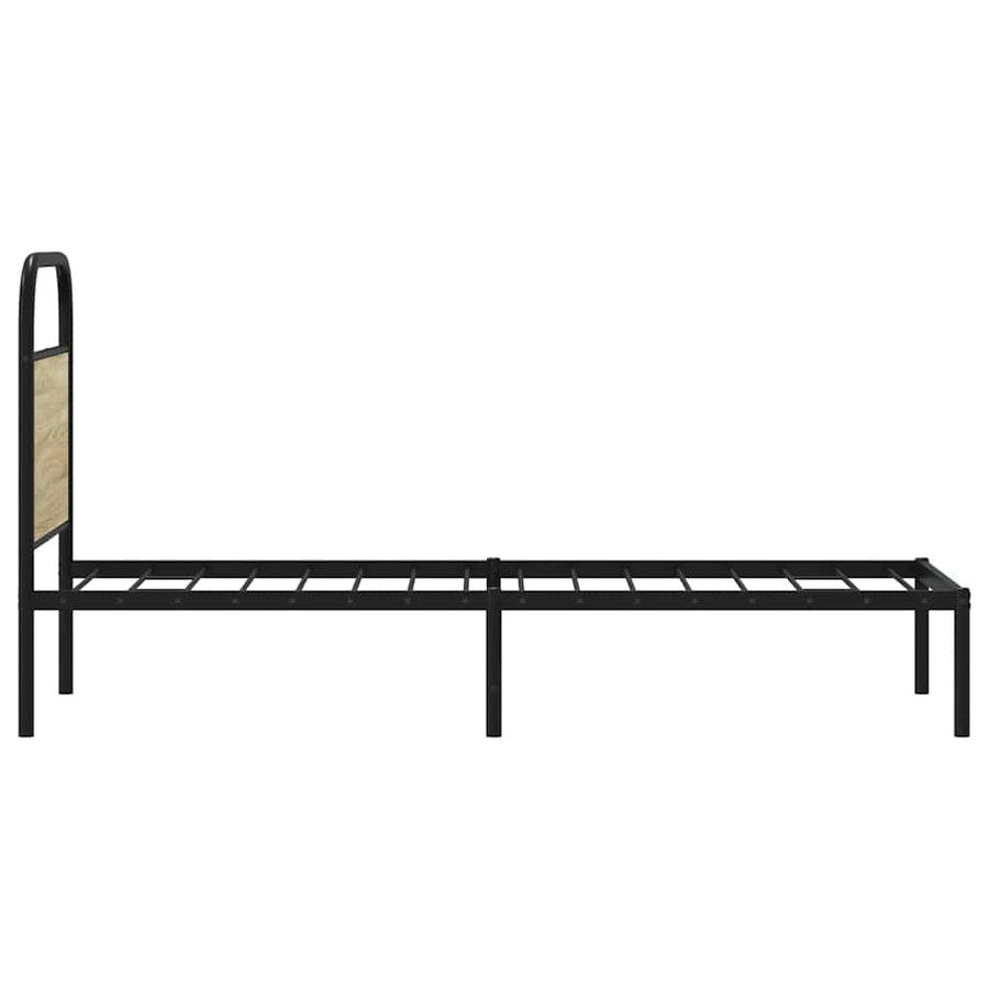 Hoofdbord 75 cm staal en bewerkt hout sonoma eikenkleurig