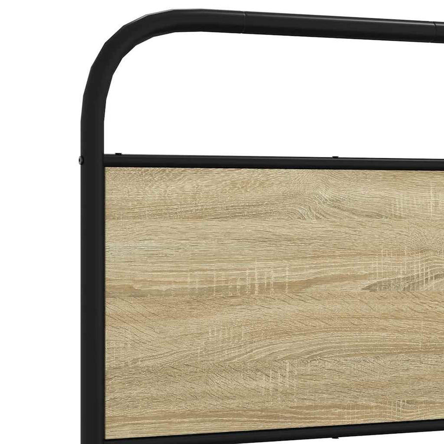 Hoofdbord 75 cm staal en bewerkt hout sonoma eikenkleurig