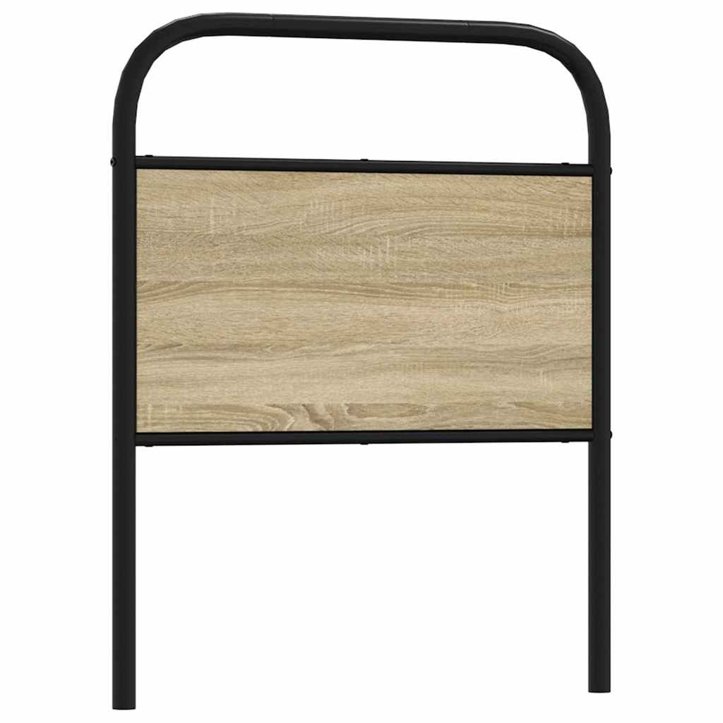 Hoofdbord 80 cm staal en bewerkt hout sonoma eikenkleurig
