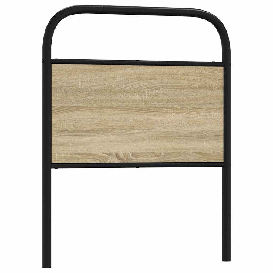 Hoofdbord 80 cm staal en bewerkt hout sonoma eikenkleurig