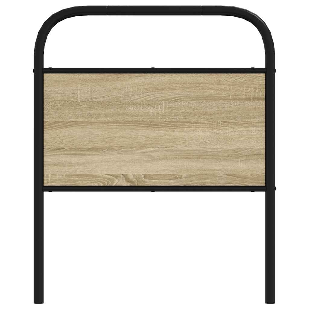 Hoofdbord 80 cm staal en bewerkt hout sonoma eikenkleurig