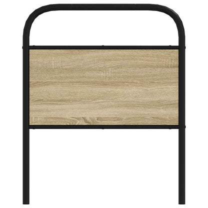 Hoofdbord 80 cm staal en bewerkt hout sonoma eikenkleurig