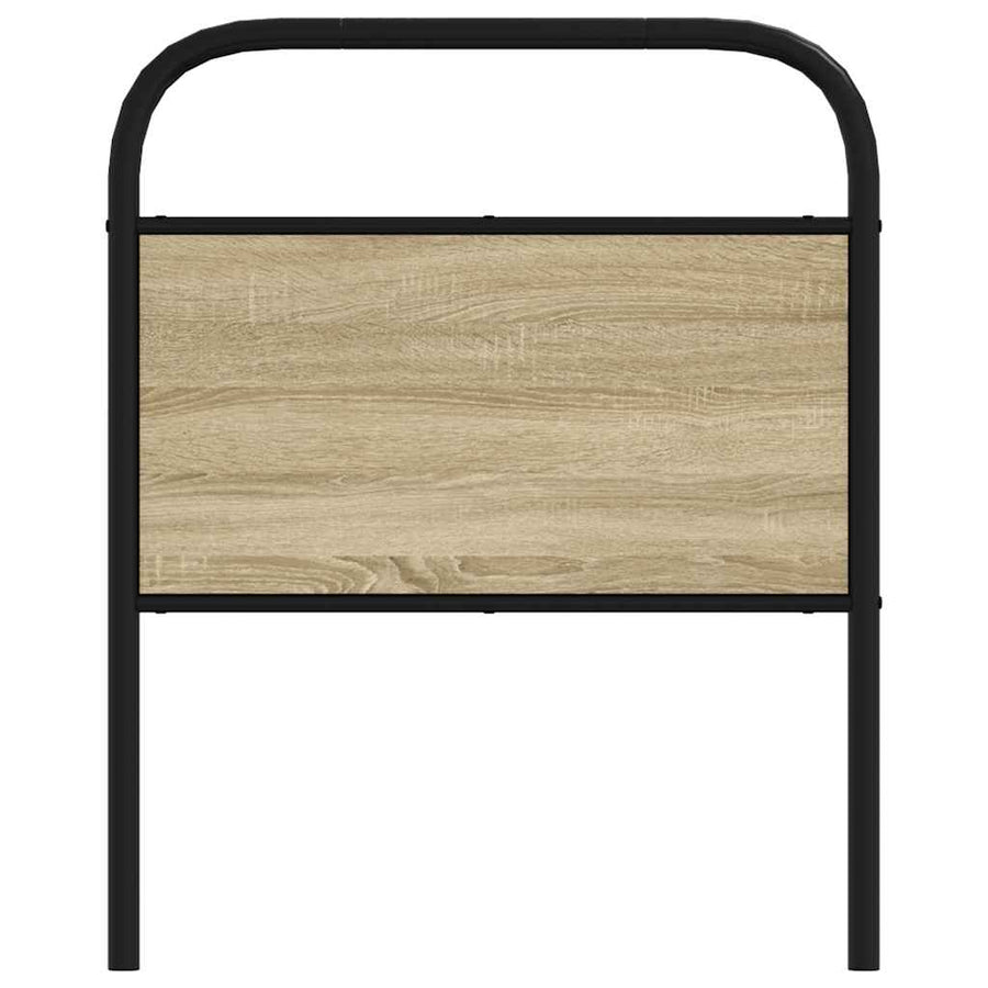 Hoofdbord 80 cm staal en bewerkt hout sonoma eikenkleurig