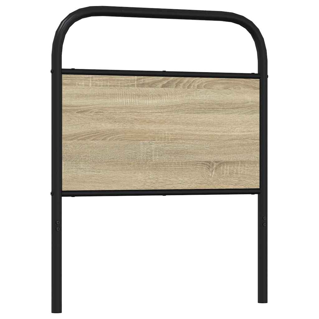 Hoofdbord 80 cm staal en bewerkt hout sonoma eikenkleurig