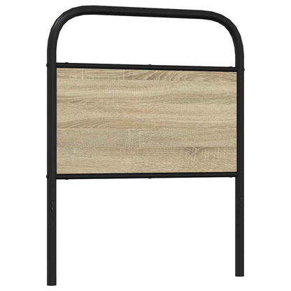 Hoofdbord 80 cm staal en bewerkt hout sonoma eikenkleurig