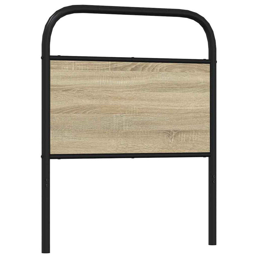 Hoofdbord 80 cm staal en bewerkt hout sonoma eikenkleurig