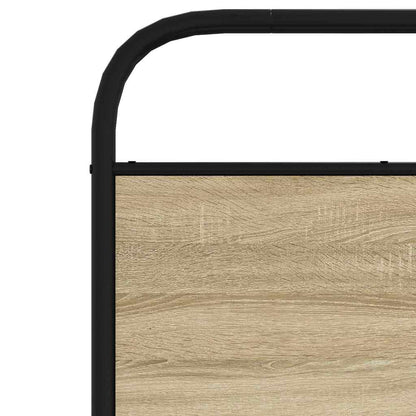 Hoofdbord 80 cm staal en bewerkt hout sonoma eikenkleurig
