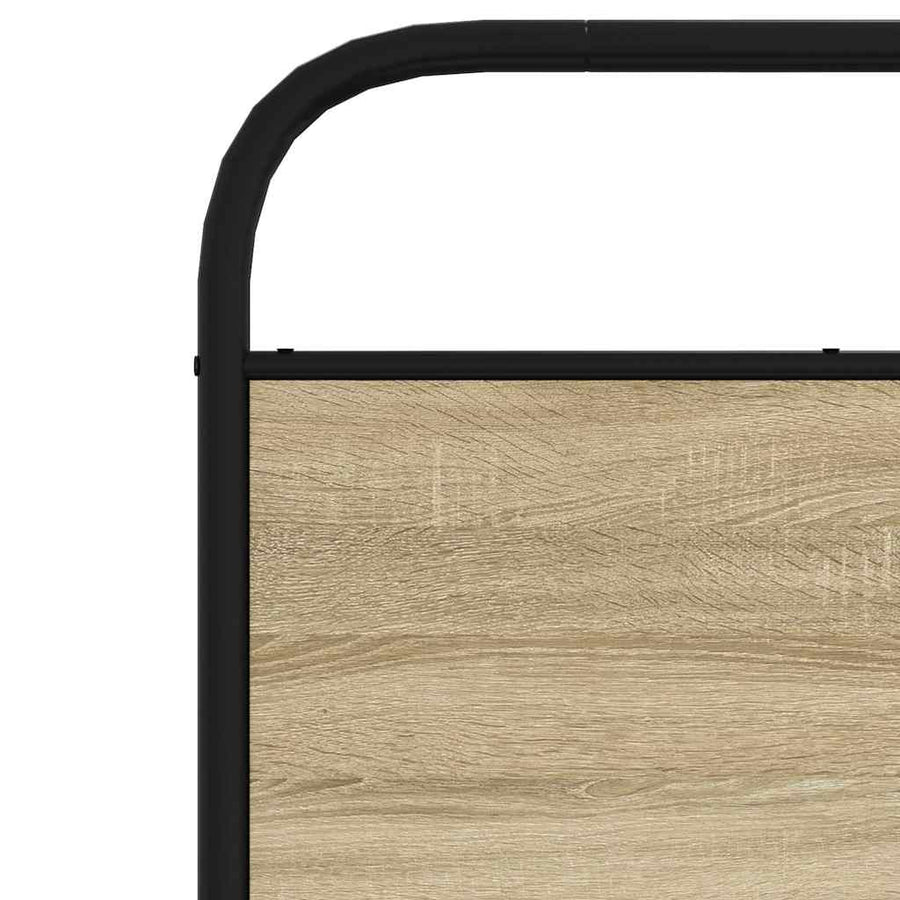 Hoofdbord 80 cm staal en bewerkt hout sonoma eikenkleurig